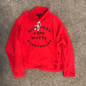 Red Graphic Turtleneck Sweater